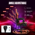 thumbnail image 4 of Homhum Ergonomic Gaming Chair, PU Leather Office Chair w/ Footrest and Massage Lumbar Support, Red, 4 of 6