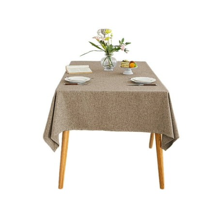 

AUQ Table Cloth Modern Minimalist Design Table Covers Cotton-Linen Texture Table Protector for Dining Room Table 120*170CM khaki
