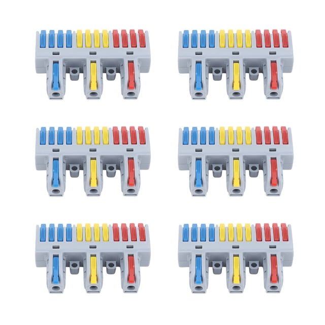 Conector de Alambre de Palanca, empuje en el conector de alambre de palanca 3 en 12 out para cables flexibles de 0.08-2.5 mm²