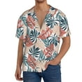 thumbnail image 3 of Honeii 's Tropical Leaves for men's short-sleeved button-up collared shirt featuring a pocket, perfect for beach vacations, and travel adventures., 3 of 5