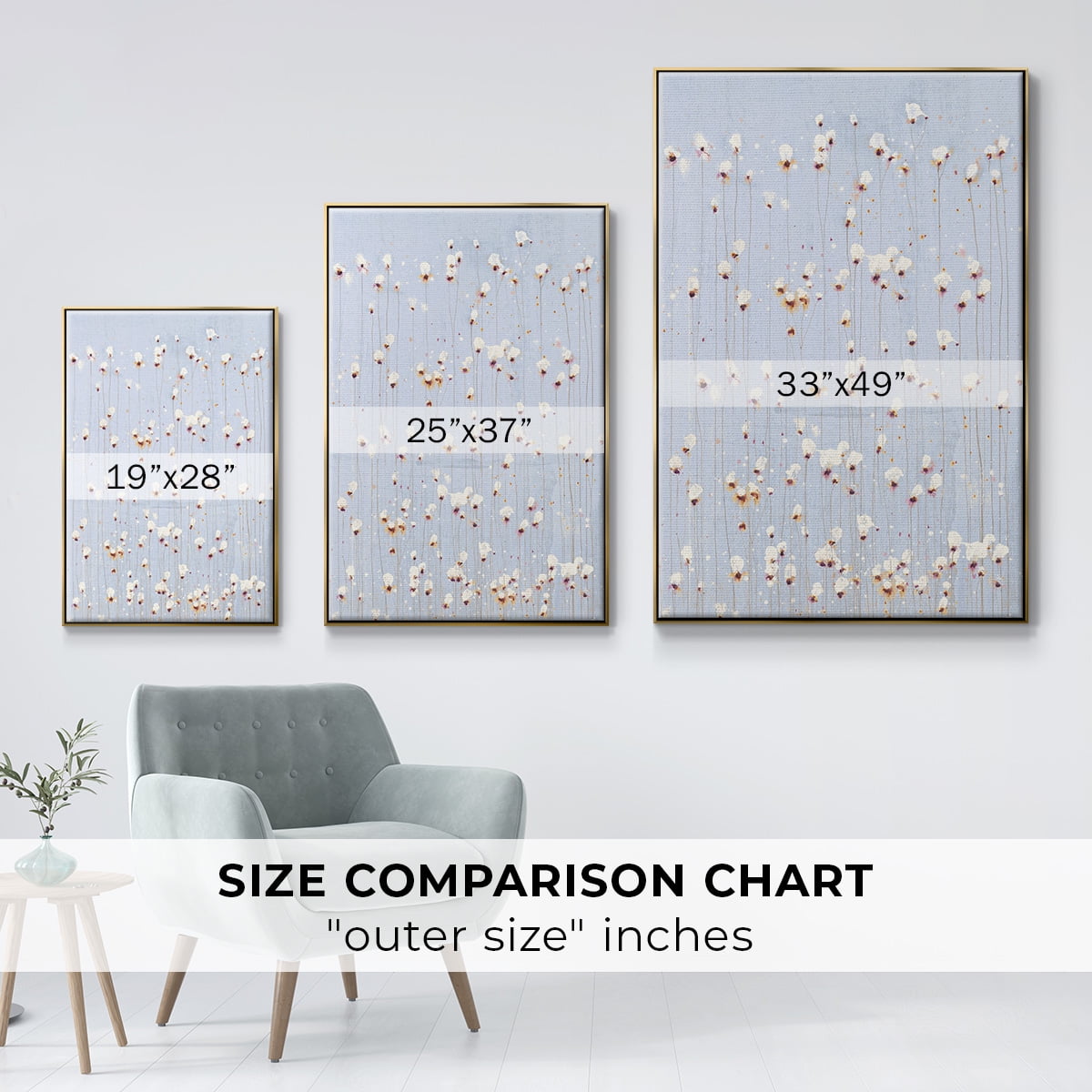String Theory V1 Framed Premium Gallery Wrapped Canvas - Ready to Hang - 25 x 37 - Gold Floating Frame