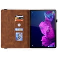 thumbnail image 4 of Allytech Lenovo Tab P11 Case 11-inch TB-J606F/ TB-J606X, PU Leather Slim Butterfly Embossed Kickstand Shockproof Shock Absorption Anti-scratch Case Cover for Lenovo Tab P11 11", Brown, 4 of 6