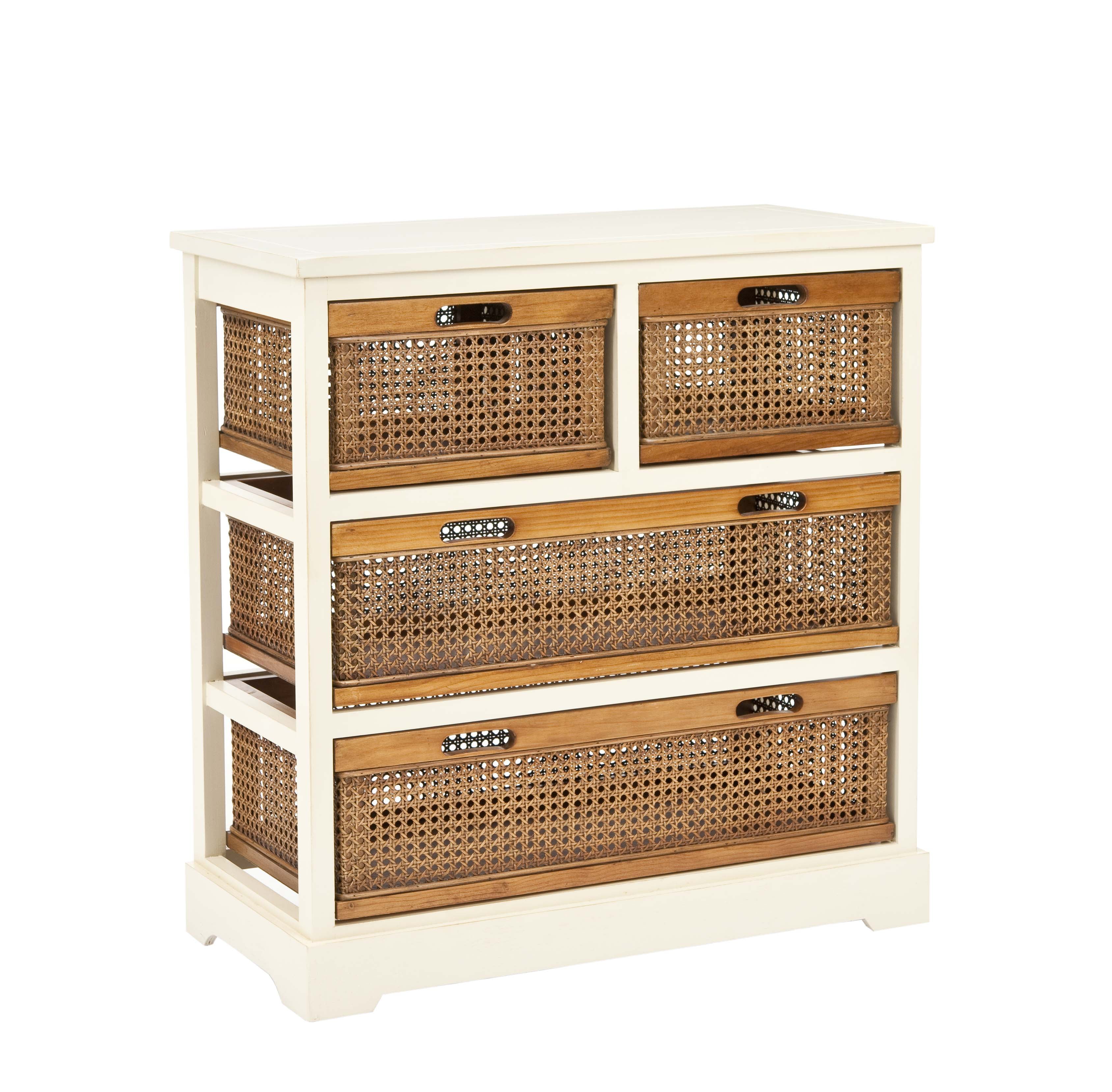 SAFAVIEH Jackson Country Rustic Storage Unit with 4 Drawers, Barley/Cane