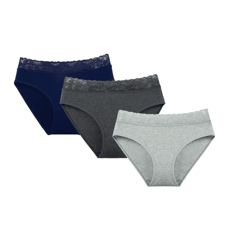 

BESTSPR Womens Underwear Panties Lace Cotton High-Waisted Sexy Panties 3-Pack/6-Pack