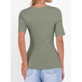 thumbnail image 6 of ANRABESS Womens Scoop Neck Tops Half Sleeve Ribbed Knit Slim Fitted T Shirts Summer Casual Basic Tee Going Out Shirts, 6 of 10