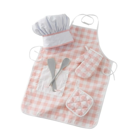 KidKraft Tasty Treats Chef Apron, Hat and Accessory Set for Kids - Pink