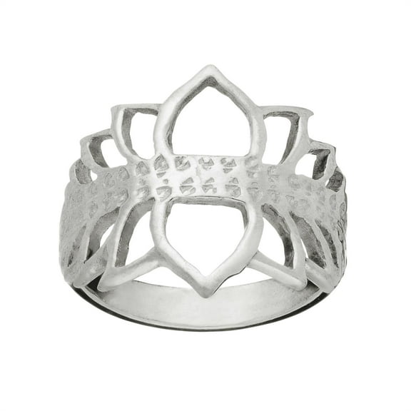81stgeneration Women's 925 Sterling Silver Spiritual Lotus Flower Petal Ring