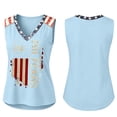 thumbnail image 3 of JULMCOMO 4th of July Tank Tops for Women Patriotic V Neck Independence Day Shirt Stars Stripes 1776 Summer Sleeveless Shirts Light Blue XL, 3 of 5