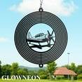 thumbnail image 2 of GLOWNEON Airplane Wind Spinner, Metal Yard Wind Spinner Outdoor Decor, Gift for Pilot, 2 of 5