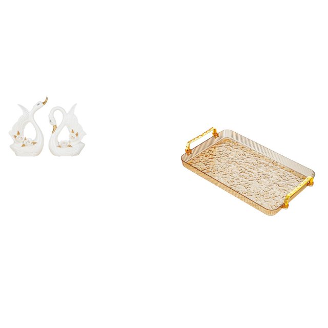Elegante Escultura De Cerámica De Cisne Y Plato De Postre, Bandeja Para Mesa De Centro Con Asa Para Estantería, Armario, Comedor, Dormitorio, Decoración De Fiesta.