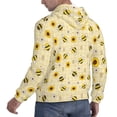 thumbnail image 6 of Uemuo Sunflowers Bee Pattern Men's Hoodie - Casual Pullover Hoodie with Kangaroo Pocket, Stylish Hooded Sweatshirt for Everyday Wear-Small, 6 of 7