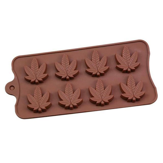 Molde De Silicona Moldes de silicona para Chocolate, bandeja para hornear de hoja de arce de 8 cavidades, molde para Fondant de pastel DIY