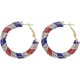 thumbnail image 1 of Independence Day Earrings Dangling Rhinestone American Flag Dangle Earrings Sparkly Crystal Patriotic Earrings 4th of July Ear Jewerly for Women and G, 1 of 4