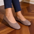 thumbnail image 6 of Gpaecead Women's Flat Shoes Round Toe Flocked Fabric Soft Sole Slip On Comfort Shoes For Casual Work Home Khaki, 6 of 8