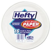 Hefty® Super Strong Paper Dinnerware, 10 1/8" Plate, Bagasse, 16/pack, 12 Packs/carton