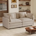 thumbnail image 4 of EHANCIS Loveseat Sofa, Modern Light Coffee Upholstered Love Seat Couches with 4 Pillows, Large Size Deep Seat Loveseat, Premium Chenille Sofa, Comfy 2 Seat Couch for Living Room & Apartment, 4 of 11