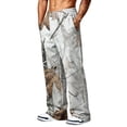 thumbnail image 5 of Men's Baggy Camo Sweatpants Wide Leg Hunting Loose Joggers Workout Athletic Sweat Pants wtih Pockets Light Gray L, 5 of 7