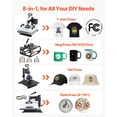 thumbnail image 2 of VEVOR Heat Press Machine, 15 x 15 in, 8-in-1 Multifunction, 360° Swing Away, Heat Up Fast and Even, Digital Precise Control, Sublimation Press Machine, 2 of 9