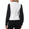 thumbnail image 3 of INSPIRE CHIC Jacquard Steampunk Vest for Women's U Neck Single Breasted Floral Gothic Waistcoat XL White, 3 of 5