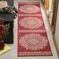 thumbnail image 3 of SAFAVIEH Outdoor LND183Q Linden Collection Red / Creme Rug, 3 of 10