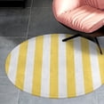 thumbnail image 4 of Yellow And White Vertical Stripes Round Carpet Circle Rug Outdoor Patio Area Rug Washable Large Area Rugs Hallway Room Decor Fitness Mats, 4 of 8