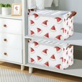 thumbnail image 2 of Yayeee Foldable Storage Basket for Shelves with Handles Set of 2 Waterproof Cloth Bins, Cute Santa Hats Pattern, 2 of 7