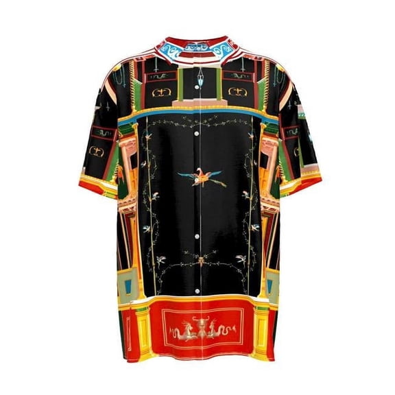 The House of Divino ADS-3MCSDS08-06CKA-FFFFFF-5XL Miss Pentacles Art Board Short Sleeve Button Shirts - 5XL