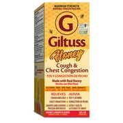 Giltuss Honey Cough & Chest Congestion Maximum Strength Antitussive & Expectorant Syrup, 4 fl oz (118 ml)