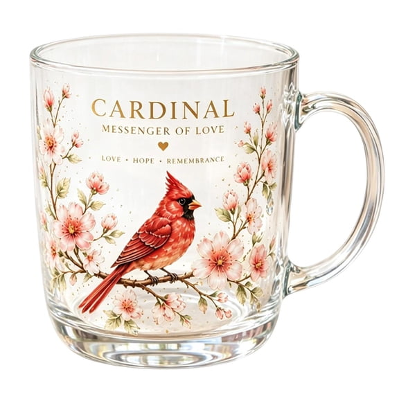 Glass Coffee Cup, Coffee Cup Glass, Clear Glass Cups, Glass with Handle, Cute Coffee Mug, Custom Coffee Mug, Personalized Coffee Mug, Bereavement Gifts, Floral Art, 12Oz 1 Pc