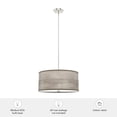 thumbnail image 7 of Hunter - Solhaven 3-light Light Grey Oak, Medium Size Pendant Light, Dimmable, Modern Style, Drum Shaped, for Bedrooms, Dining, Living Rooms - 19379, 7 of 7