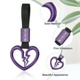 thumbnail image 3 of Uxcell 2Pcs Broken Heart Shaped Car Handle Straps, Car Hanging Accessories Bumper Warning Ring Drift Charm for Auto Decor Interior Exterior Decoration, Purple, 3 of 6