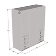 thumbnail image 6 of Monaco 3 Door Modern 71" Wardrobe, 6 of 6