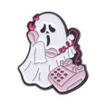 thumbnail image 1 of LUVCLS Juego de broches esmaltados con forma de fantasma para Halloween: insignias góticas para mujer, lote M5, 1 of 7