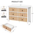 thumbnail image 4 of Wood Dresser for Bedroom,6 Drawers Raw Wood Dresser,Modern Chest of Drawers Storage Cabinet,Nursery, Laundry, Living Room, Hallway, Office, Bedroom,Raw Wood, 4 of 7