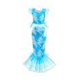 thumbnail image 3 of Hienoo Girls 3-Piece Swimsuit Ruffle Tankini Set with Fishtail Skirt Bathing Suit, Sizes 4-5, 3 of 7