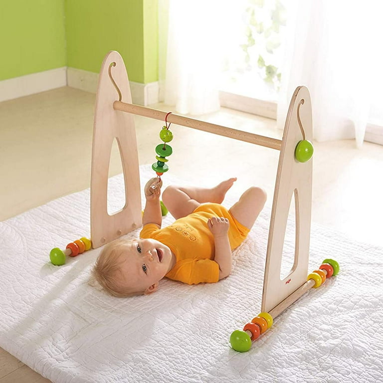 helpen banner Overvloed HABA Color Fun Play Gym - Wooden Activity Center with Adjustable Height,  Sliding Discs and Dangling Frog - Walmart.com