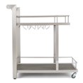Miller Outdoor Aluminum Bar Cart with Polymer Blended Wood Top, Natural