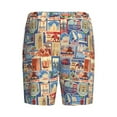 thumbnail image 7 of Daiia Set Of Travel Vintage Mens Woven Stretch Pajama Short,Short Pajama Pants-Small, 7 of 7
