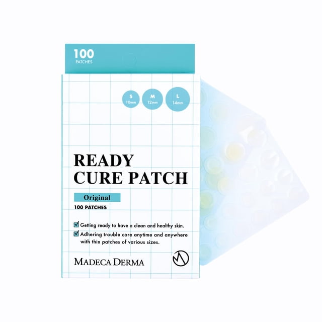 MADECA DERMA Ready Cure Patch Original - Parches hidrocoloides para acné, paquete grande para uso a largo plazo, de varios tamaños para de manchas, espinillas y imperfecciones, ideal para uso diario