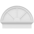 thumbnail image 3 of Ekena Millwork 24"W x 18-3/4"H x 2-3/4"P Half Round 3 Spoke Architectural Grade PVC Combination Pediment, 3 of 7