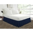 thumbnail image 1 of Full XL Size Tailored Drop Ruffled Solid Bed Skirt with Adjustable Elastic Belt Microfiber Fabric Fade & Wrinkle Resistant Bed Frame Cover Easy to Fit & Care (28 Inch Drop, Navy Blue), 1 of 4