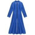 thumbnail image 2 of Aislor Women PU Leather Long Sleeve Dress Jacket Outwear Full Long Trench Coats Punk Zipper Front Blazer Size S-4XL Royal Blue XL, 2 of 7