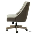 thumbnail image 3 of 14 Karat Home Swivel Office Chair with Tuft Back, Modern Armless Task Chair with Solid Wood Five-Pronged Base, Truffle, 3 of 9