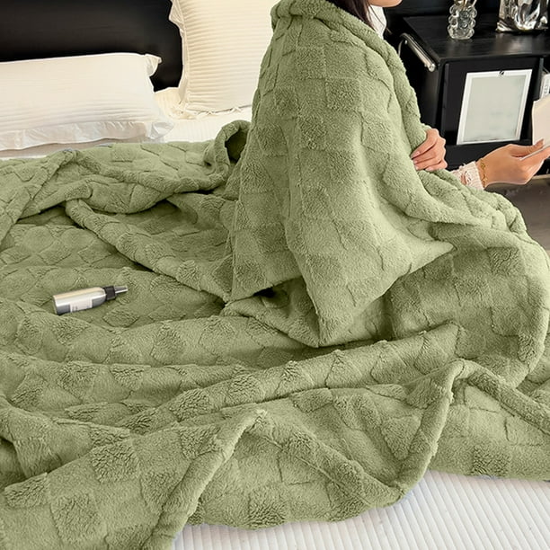 Fiudx Ofertas y liquidaciones Manta polar de leche para invierno, manta gruesa de lana Coral para siesta en la oficina, funda para sofá, chal, manta pequeña para uso en todas las estaciones