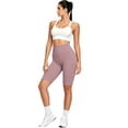thumbnail image 6 of Knee Length Biker Shorts for Women Tummy Control Yoga Workout Gym Running Volleyball Compression Shorts with Pockets, 2XL, 6 of 9