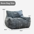 thumbnail image 3 of HSUNNS Bean Bag Chair, Ergonomic Design Floor Sofa with Anti-Slip Bottom for Adults and Teens, Corduroy Single Cloud Mini Couch for Living Room and Bedroom, Gray, 3 of 10