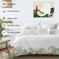 thumbnail image 3 of 3 Piece Daisy Flower Duvet Cover Set California King,Microfiber Comforter/Quilt Cover with Corner Ties and 2 Pillowcases,Garden Floral Green Leaf Summer Spring All Season Bedding with Zipper Closure, 3 of 8