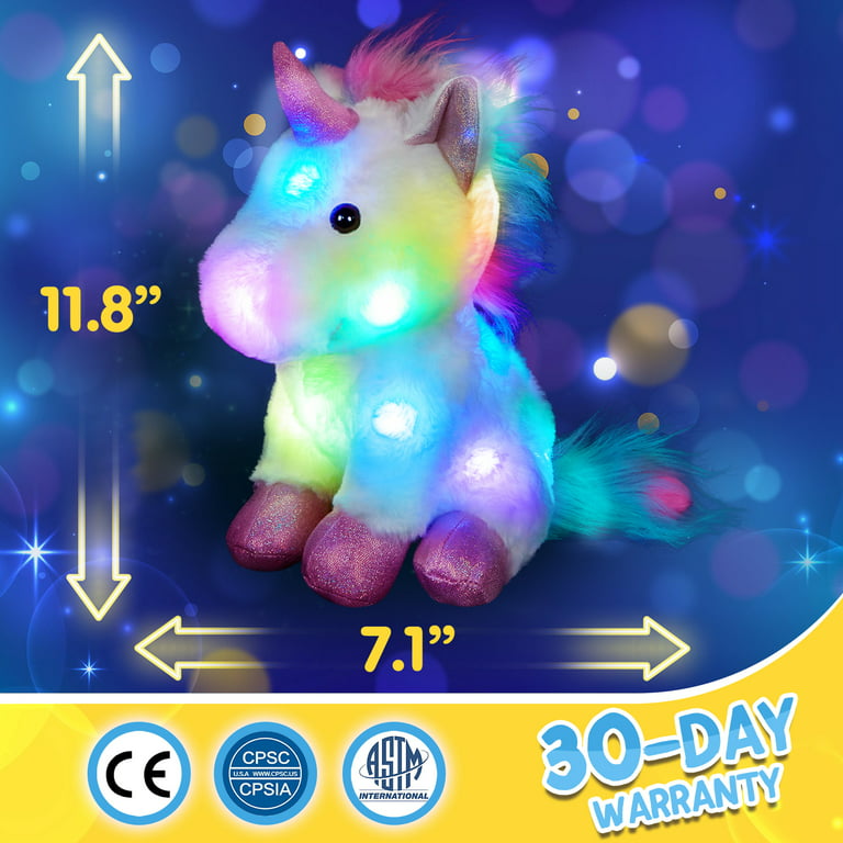 Kawaii Light Up Unicorn Plush Baby Toy Doll Peluche Luminous Stuffed Animal  Christmas Gift for Kids Children Adults Home Decor
