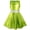 Green+White, variant on IDOPIP Girl Shiny Metallic Dress Toddler Holographic Skater Dress Metallic Music Festivals Birthday 80s Sparkly Outfits Kids Alien Halloween 90s Prom Swing Skater Dress 7-8 Years Blue Red