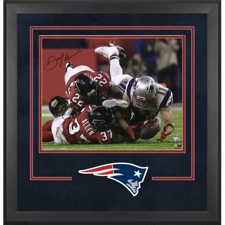 Julian Edelman New England Patriots Deluxe Framed Autographed 16" x 20" Super Bowl LI Champions Catch Photograph - Fanatics Authentic Certified